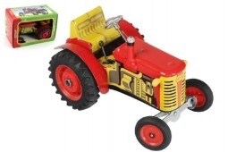 Traktor Zetor červený na klíček kov 14cm 1:25